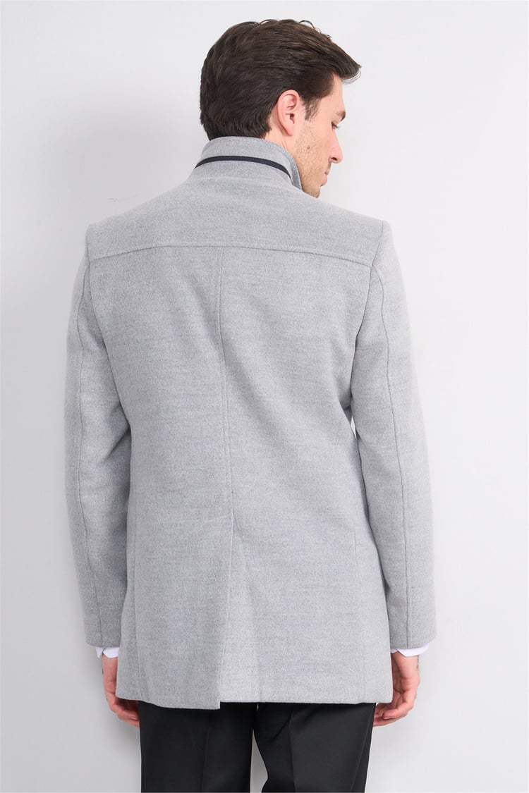 Kurpa 7851 Füme Erkek Dık Yaka Dugmelı Gömlek Cep Kase Kaban