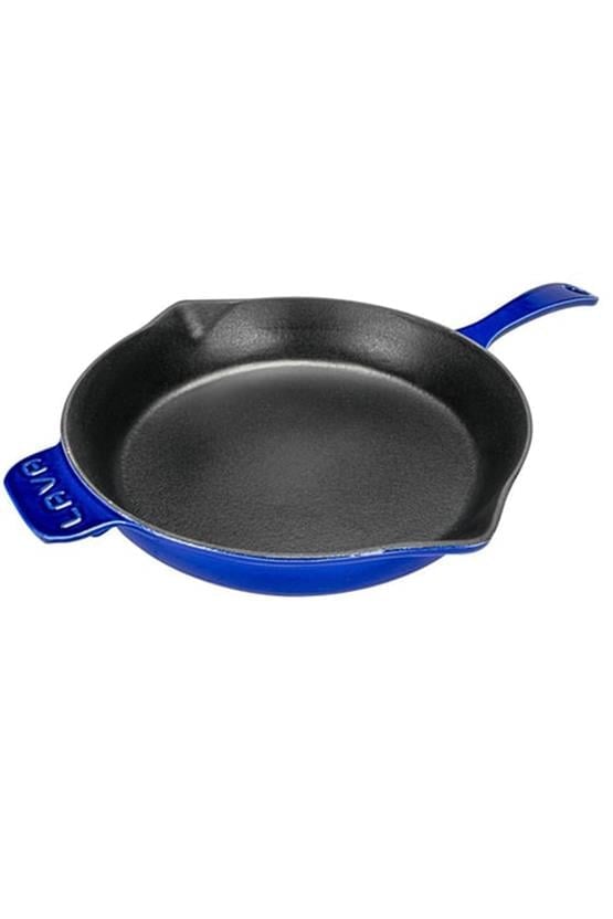 LAVA LV Y TV 28 PR MAVI DOKUM YUVARLAK KIZARTMA TAVASI, METAL SAPLI CAP 28 CM, MAJOLIC