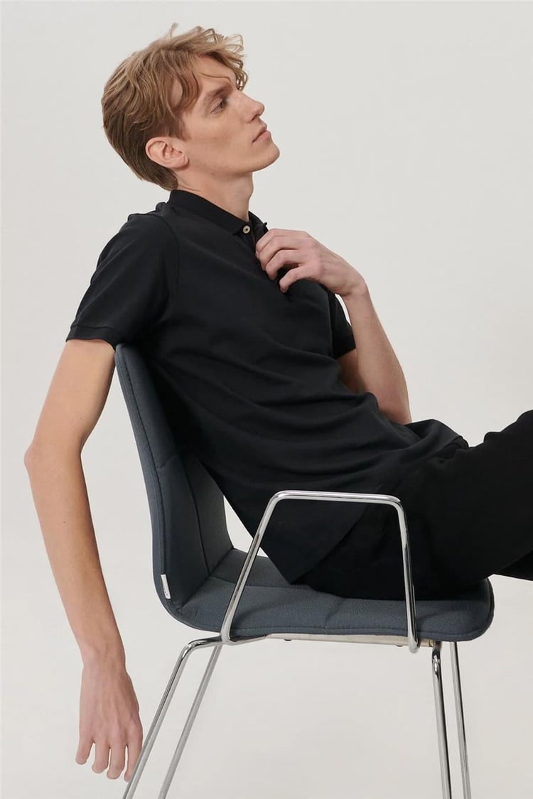 Lee L211810001 Siyah Erkek Polo T-shirt