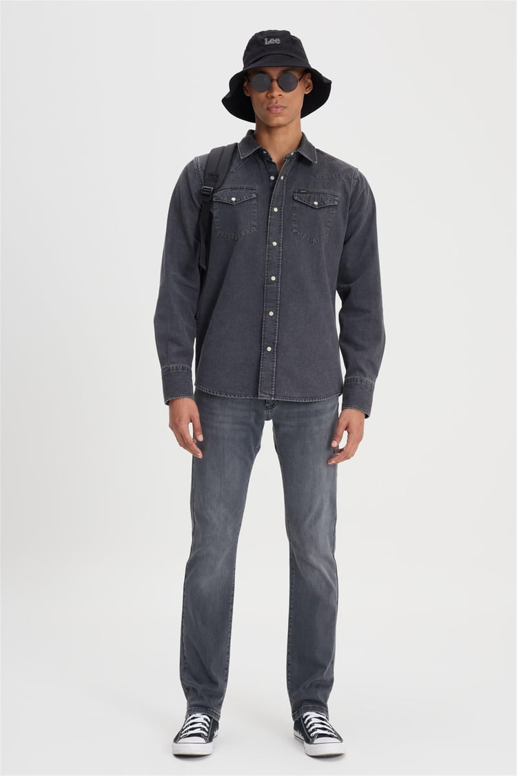 Lee L241513 003 Anthracıte Erkek Regular Uzun Kollu Jean Gömlek