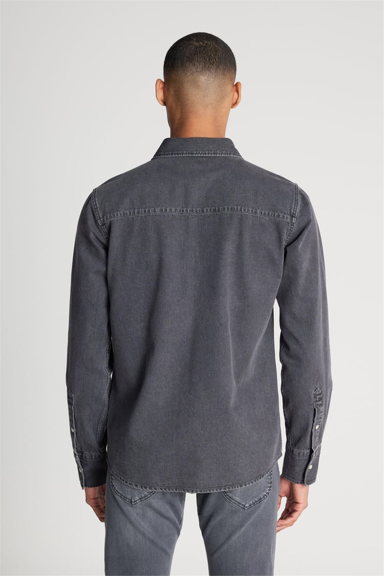 Lee L241513 003 Anthracıte Erkek Regular Uzun Kollu Jean Gömlek