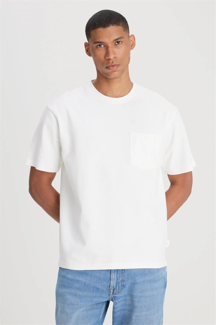 Lee L241579 100 White Erkek Regular Bisiklet Yaka T-Shirt