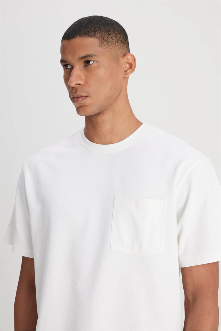 Lee L241579 100 White Erkek Regular Bisiklet Yaka T-Shirt
