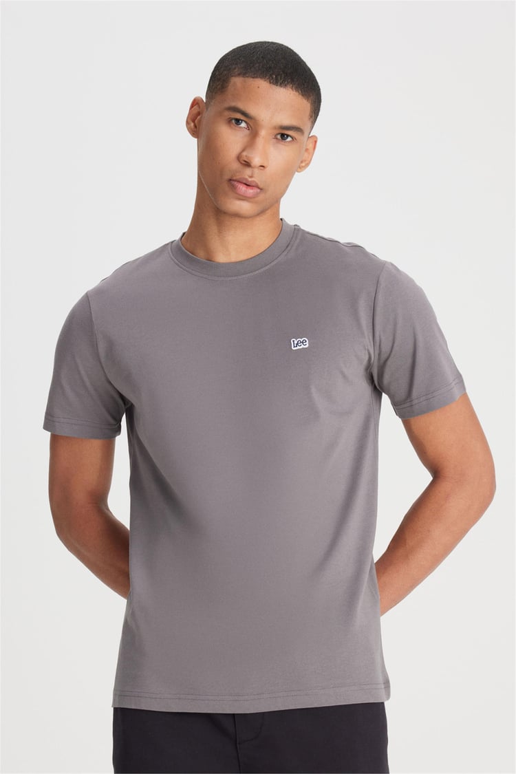 Lee L60Ufq0 003 Anthracıte Erkek Regular Bisiklet Yaka T-Shirt