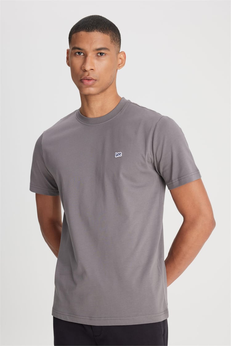 Lee L60Ufq0 003 Anthracıte Erkek Regular Bisiklet Yaka T-Shirt