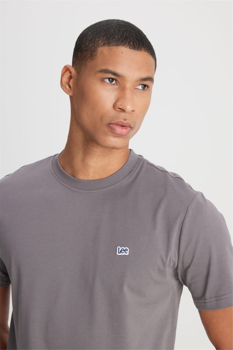 Lee L60Ufq0 003 Anthracıte Erkek Regular Bisiklet Yaka T-Shirt