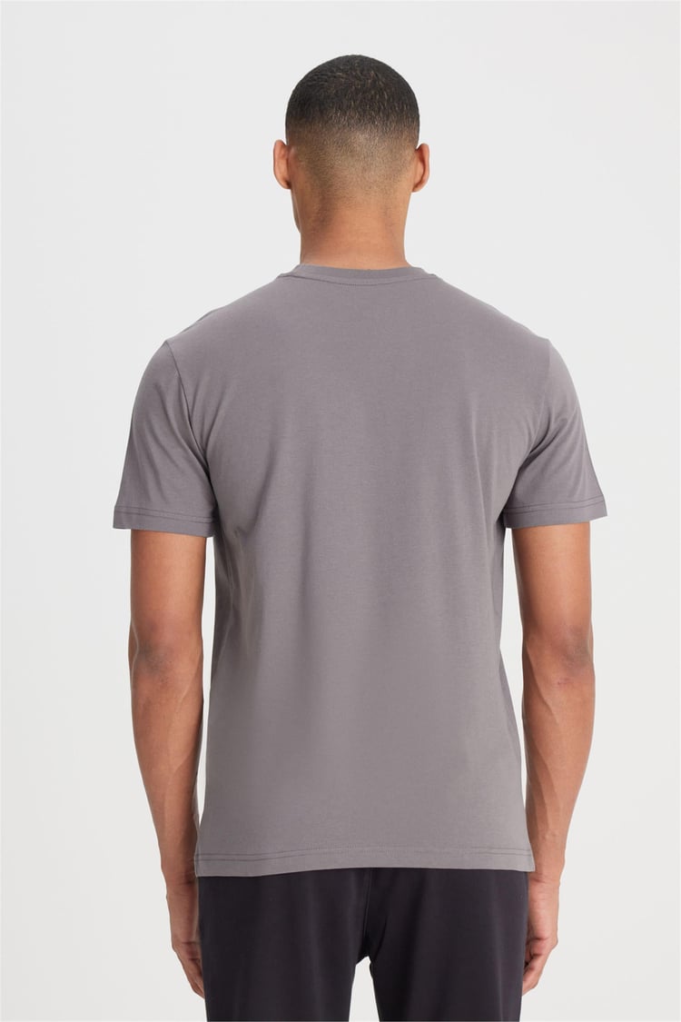 Lee L60Ufq0 003 Anthracıte Erkek Regular Bisiklet Yaka T-Shirt