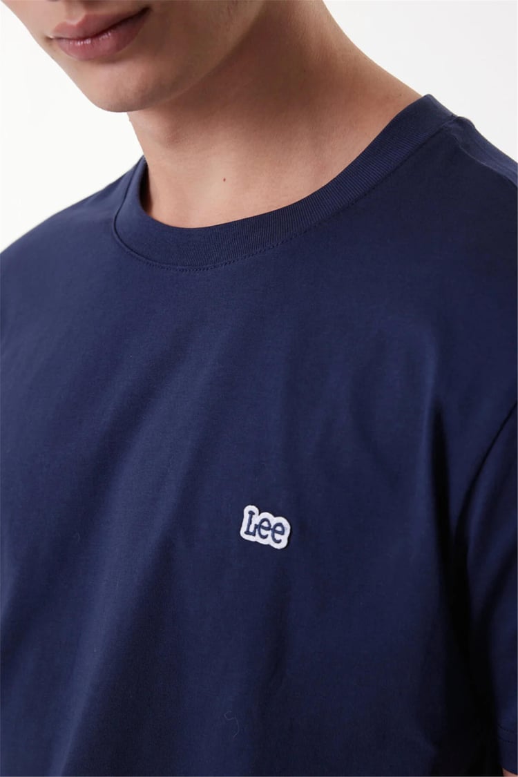 Lee L60Ufq35 410 Navy Erkek Regular Kısa Kollu Sıfır Yaka T-Shırt