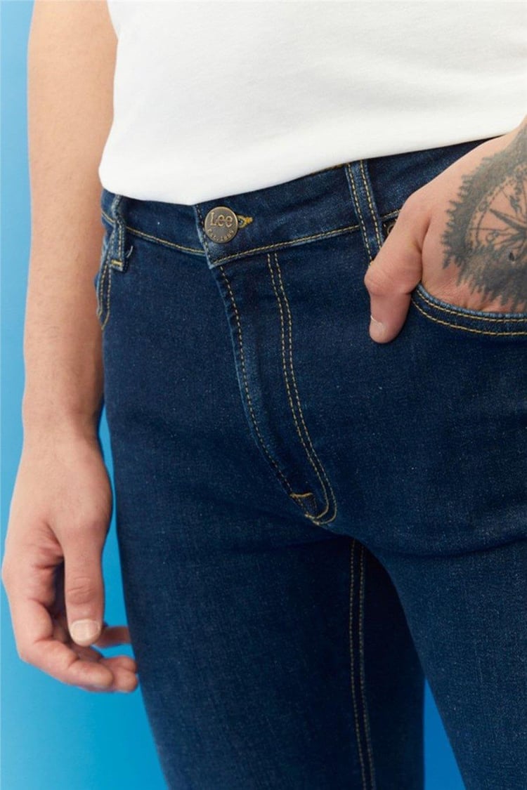 Lee L736 Washed Dark Xa Erkek Skinny Normal Bel Çok Dar Malone Jean Pantolon
