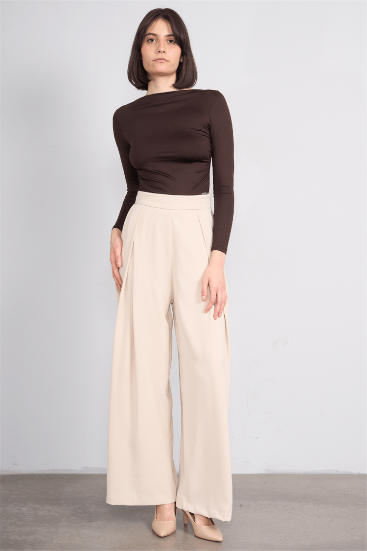 Lefon 031635 Taş A Pileli Bol Paça Pantolon 36-42