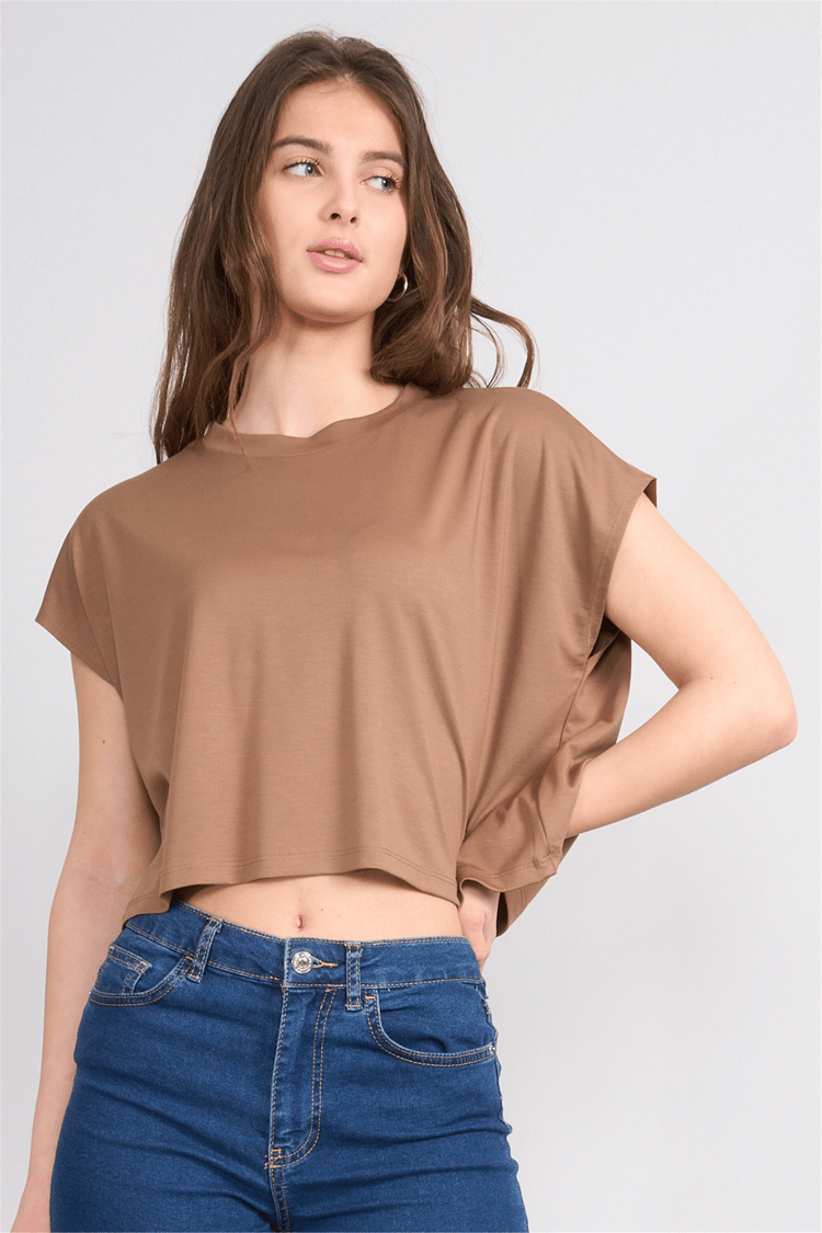Lefon Y26 220644 Vizon Kadın Beli Drapeli Korsajlı Pantolon Takım
