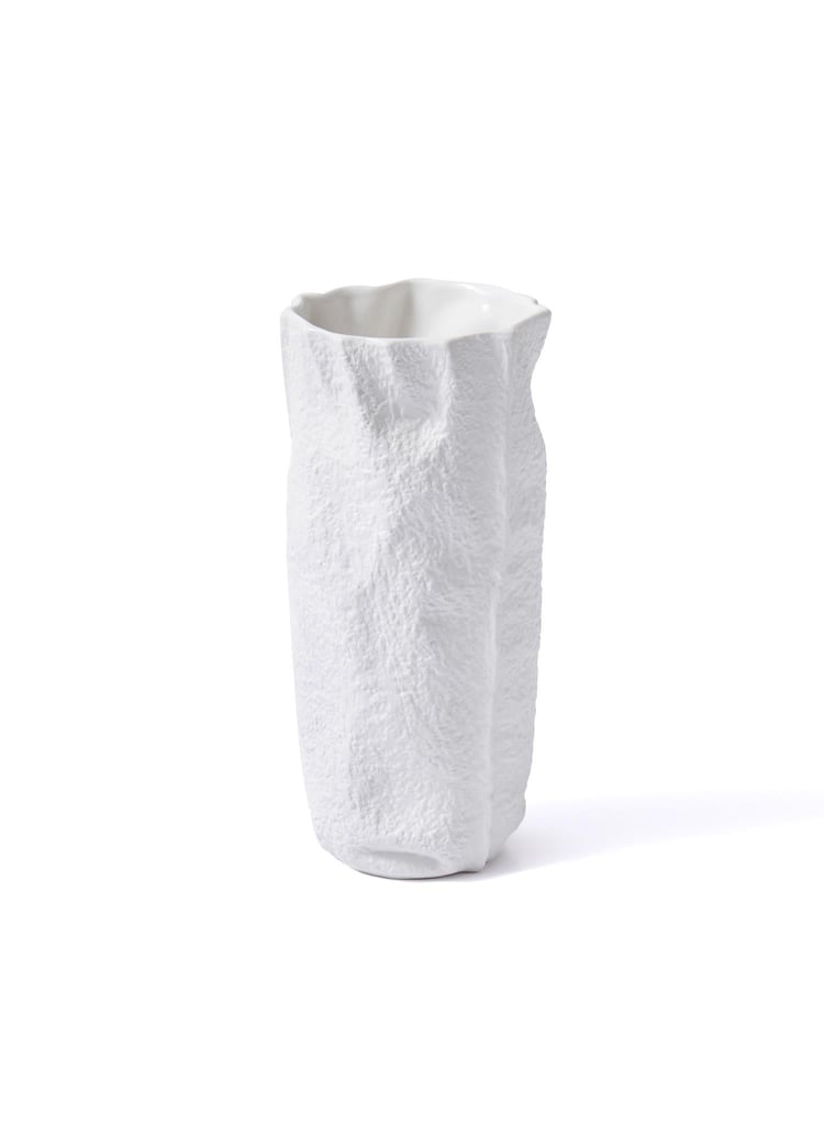 Licia Seramik Vazo Beyaz 12x8x26 cm