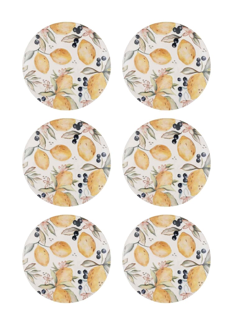 Limoncello Pasta Tabağı 6lı Set 19 cm LMN012