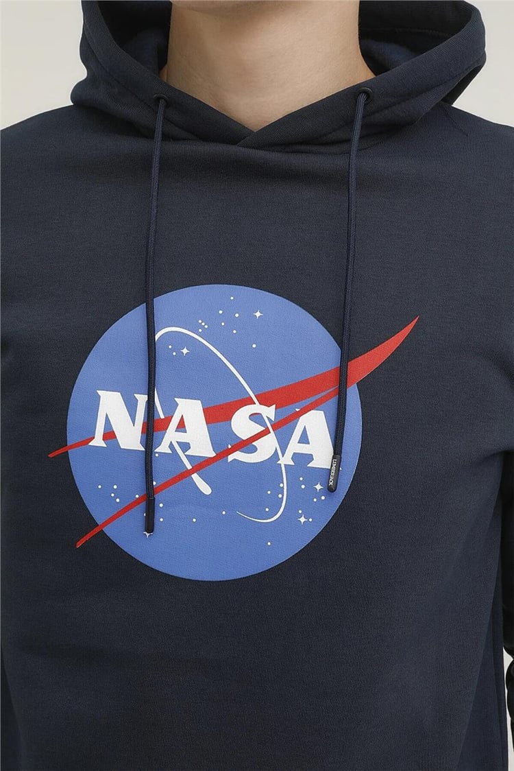Lumberjack 2W M-Nasa Logo Hoodıe 2Pr Lacivert Erkek Sweatshirt Kapüşonlu