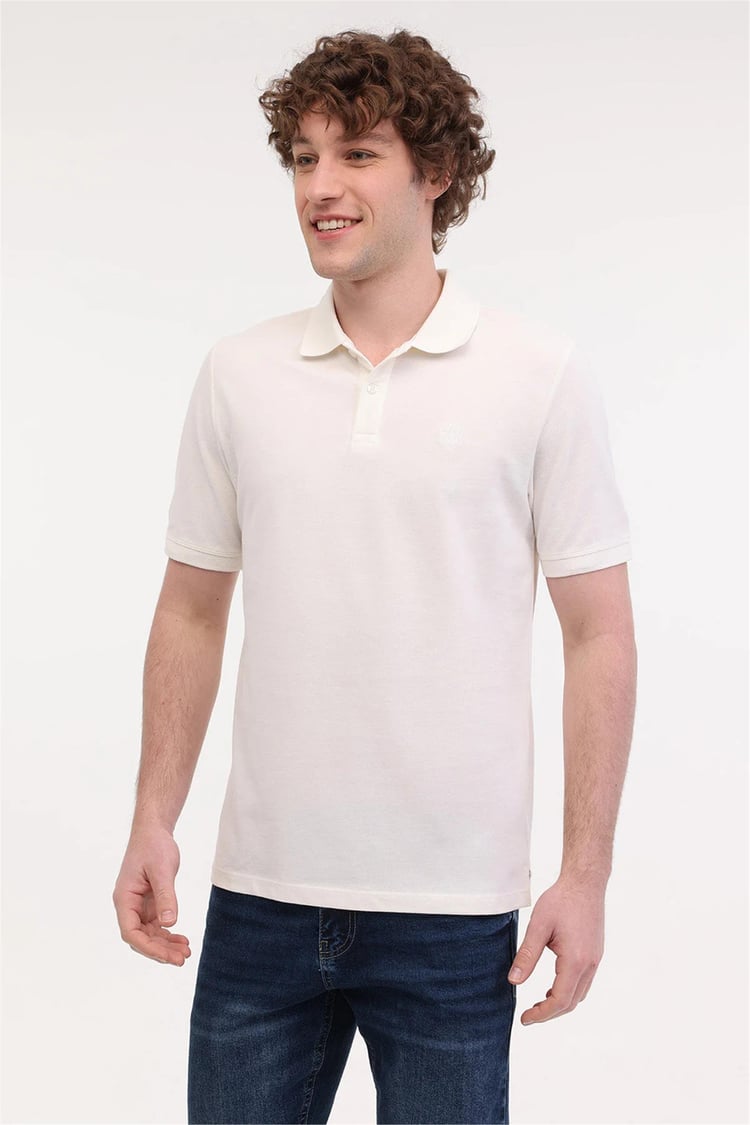Lumberjack 5M Mb Ct953 Polo T Sh 5Fx Kırık Beyaz Erkek Kısa Kollu Polo T-Shırt