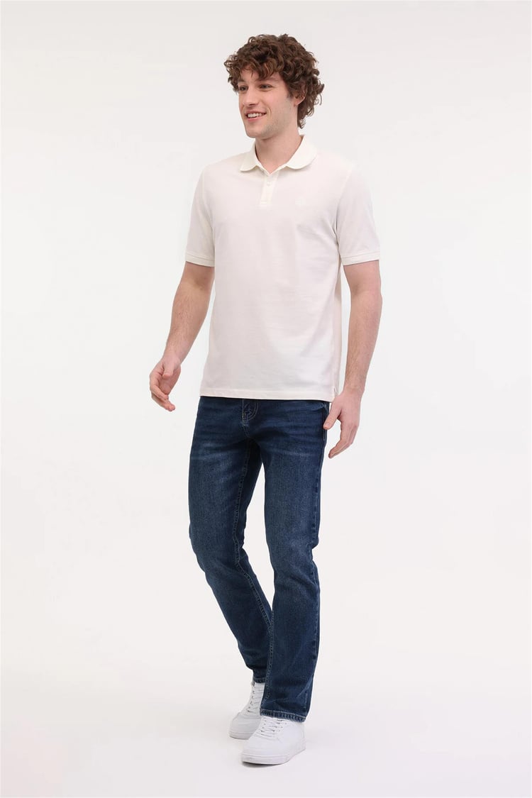 Lumberjack 5M Mb Ct953 Polo T Sh 5Fx Kırık Beyaz Erkek Kısa Kollu Polo T-Shırt