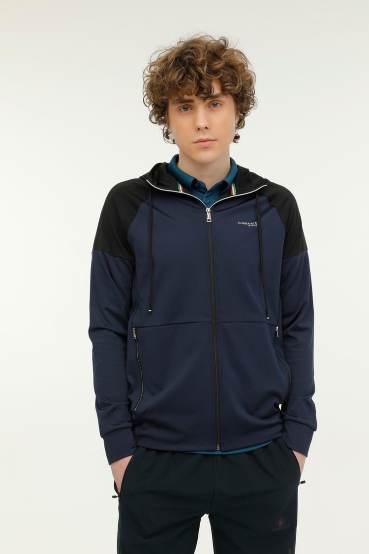 Lumberjack A10141792608010 3W Ml Renato-Cb 18Sd1155 3Pr Lacivert Erkek Fermuarlı Sweatshirt