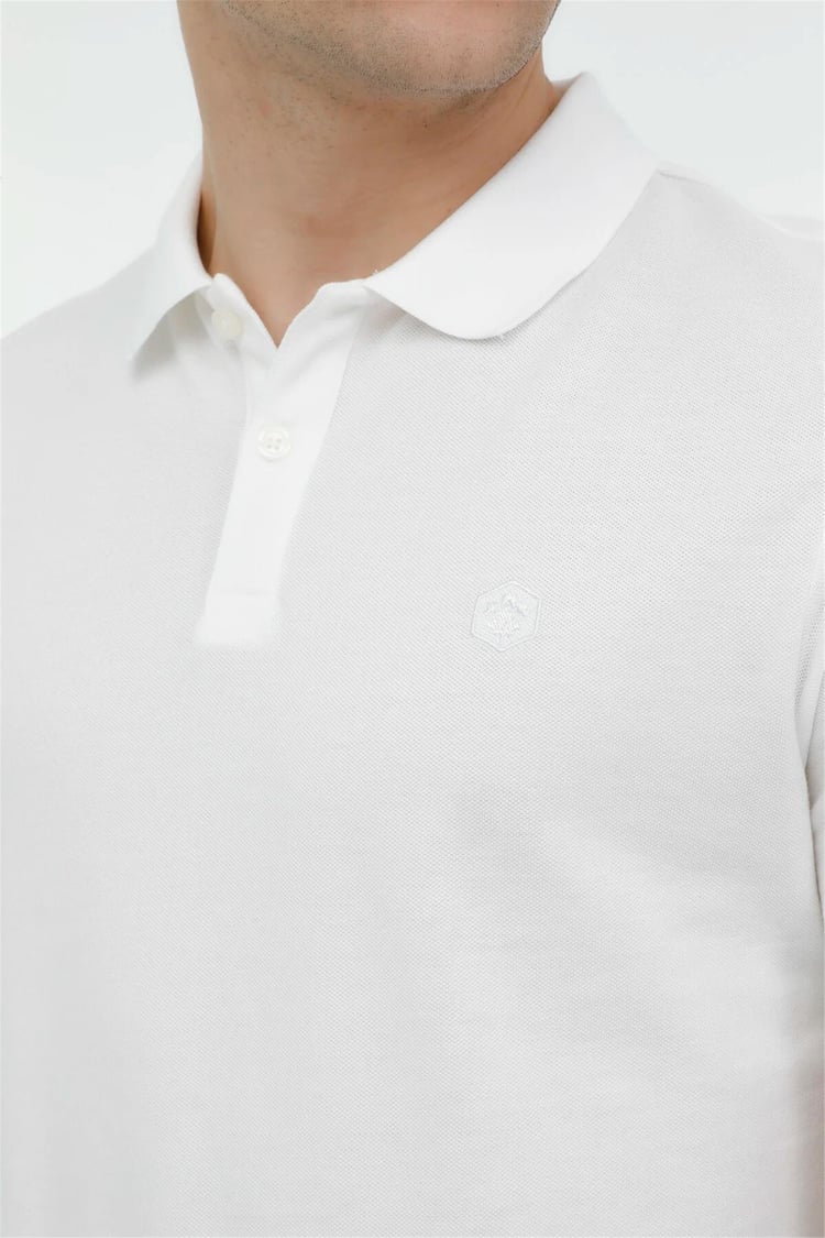 Lumberjack A10149745708010 4M M-Ct953 Basıc P.T-Sh 4Fx Beyaz Erkek Polo T-Shırt