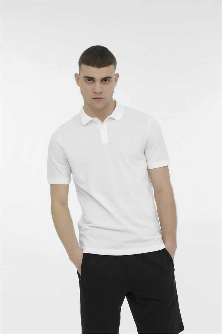 Lumberjack A10149745708010 4M M-Ct953 Basıc P.T-Sh 4Fx Beyaz Erkek Polo T-Shırt