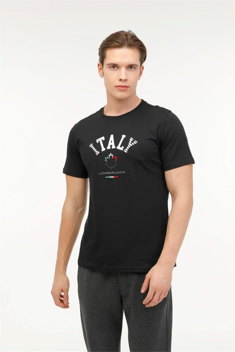 Lumberjack A10157074408010 4M Ml Renato 11Itl1029 4Fx Sıyah Erkek T-Shırt