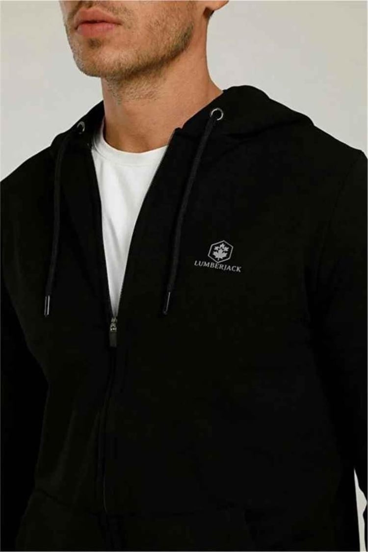 Lumberjack M-Sn72 Basıc Fz Hod 3Fx Siyah Erkek Fermuarlı Sweatshirt