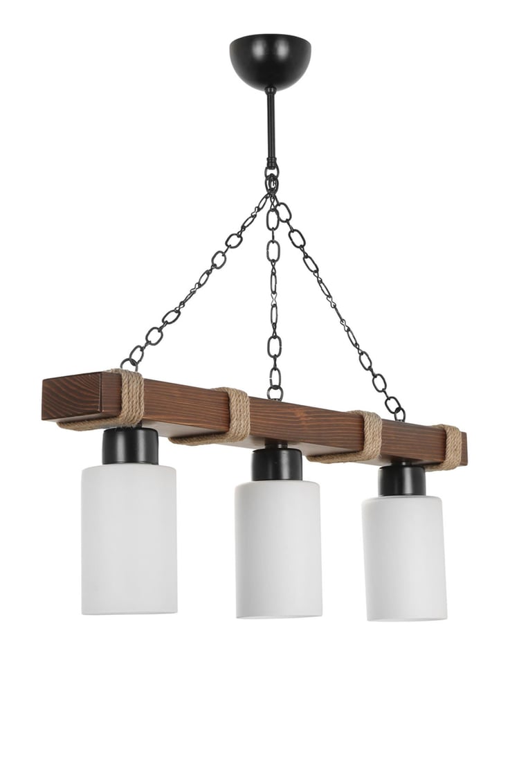 Lumexx Jasmin 3 Lü Ahşap Ceviz Silindir Opal Camlı