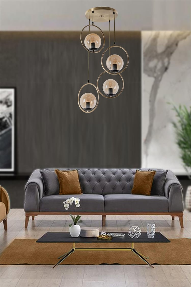 Lumexx  Ring 4 Lü Tepsili Bal Camlı Eskitme Sarkıt