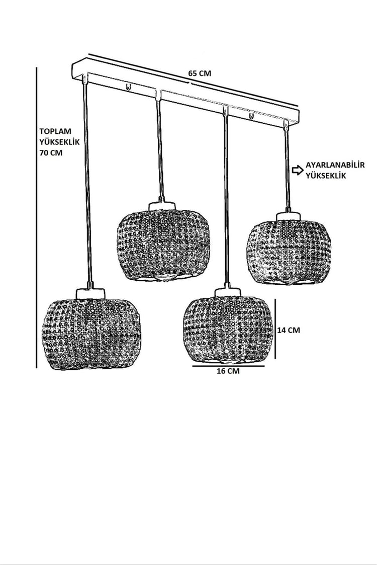 Lumexx Tıger 4 Lü Sıralı Rattan Sarkıt