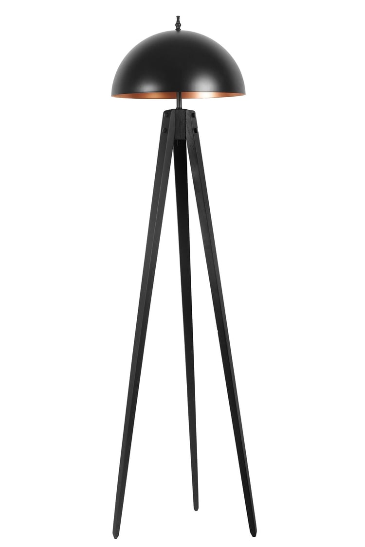 Lumexx Tripod Siyah Büyük Retro Başlıklı Lambader | Çetinkaya
