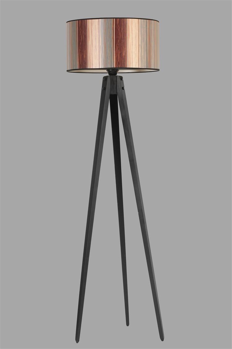 Lumexx Tripod Siyah Silindir Renkli Abajurlu Lambader