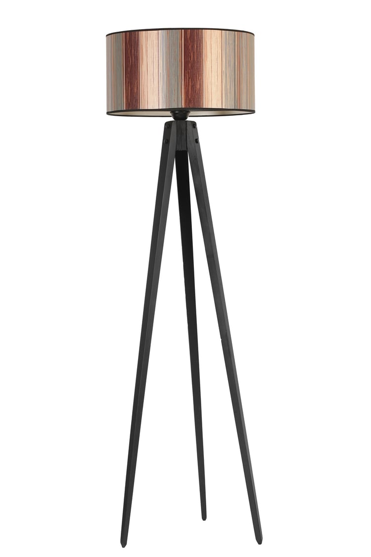 Lumexx Tripod Siyah Silindir Renkli Abajurlu Lambader
