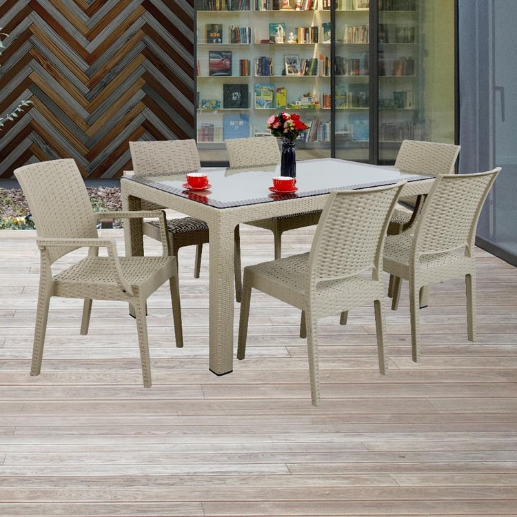 Mandella Elit Rattan 90x150 2 Elit Koltuk 4 Elit Sandalye Camlı Masa Takımı Çölbeji