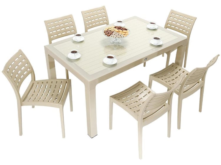 Mandella Wood 90x150 Cafe Sandalye Camlı Masa Takımı ÇÖLBEJİ