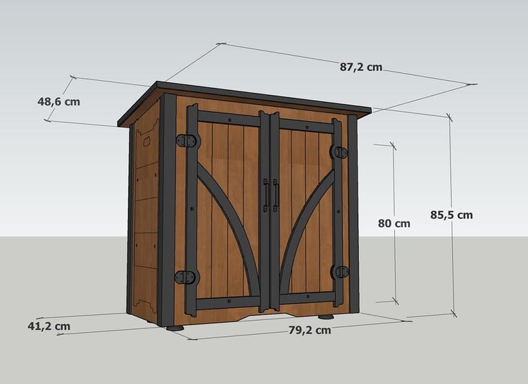 Mandu Ahşap Bahçe Depolama Dolabı 190Lt-Mnd220