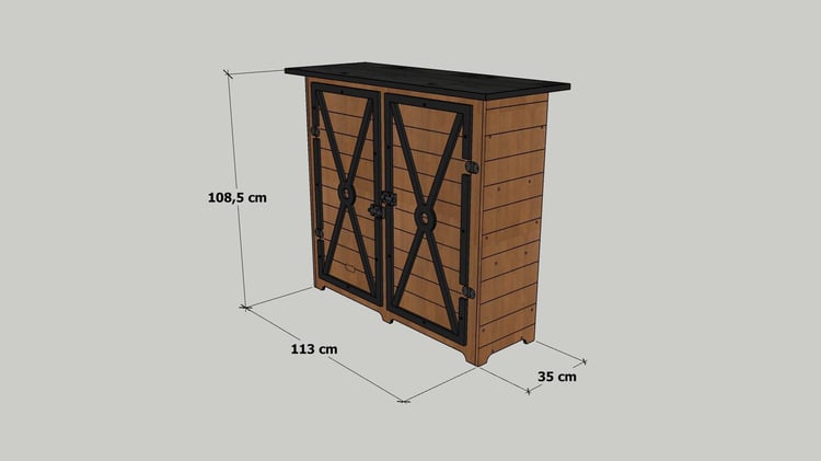 Mandu Ahşap Bahçe Depolama Dolabı Küçük-Mnd150
