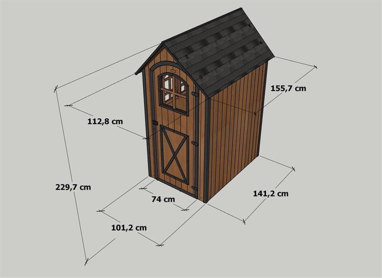 Mandu Ahşap Bahçe Depolama Evi (Bahçe Deposu) 2700Lt-Mnd219