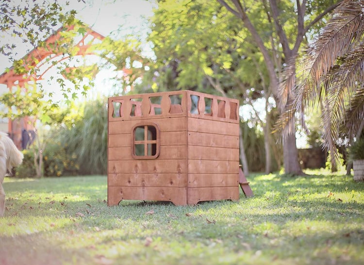 Mandu Ahşap Dublex Köpek Kulübesi Teraslı-Mnd197