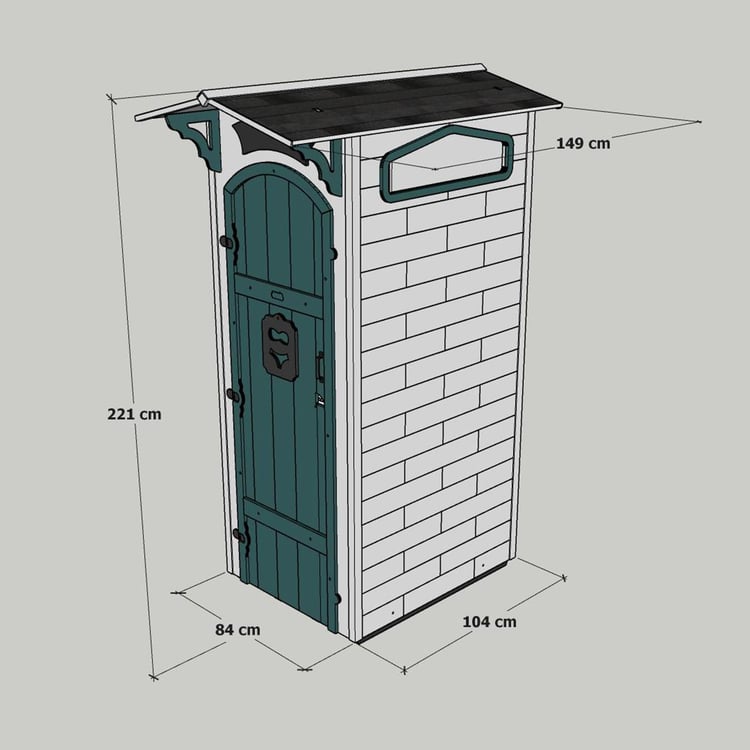 Mandu Ahşap Soyunma Kabini (Plaj Duş Kabini) Sarı Mnd259-2