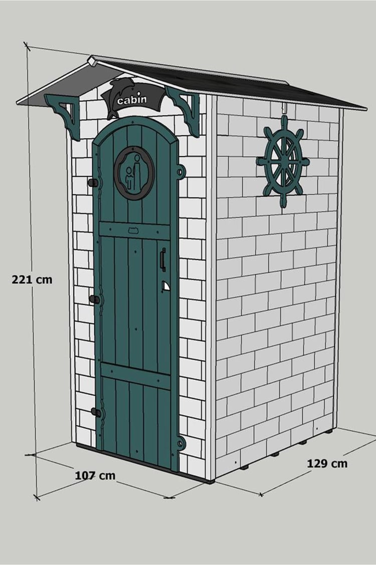 Mandu Ahşap Soyunma Kabini XL Kırmızı (Yetişkin ve Çocuk için) MND265