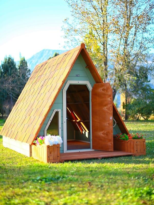 Mandu Ahşap Üçgen Çocuk Oyun Evi ( Aframe Playhouse) Mnd260