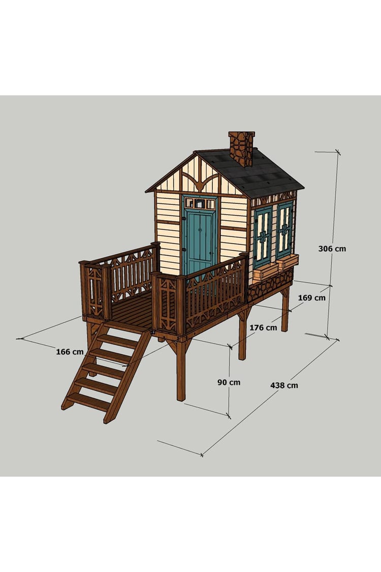 Mandu Yerden Yüksek Ahşap Ağaç Oyun Evi MND290 