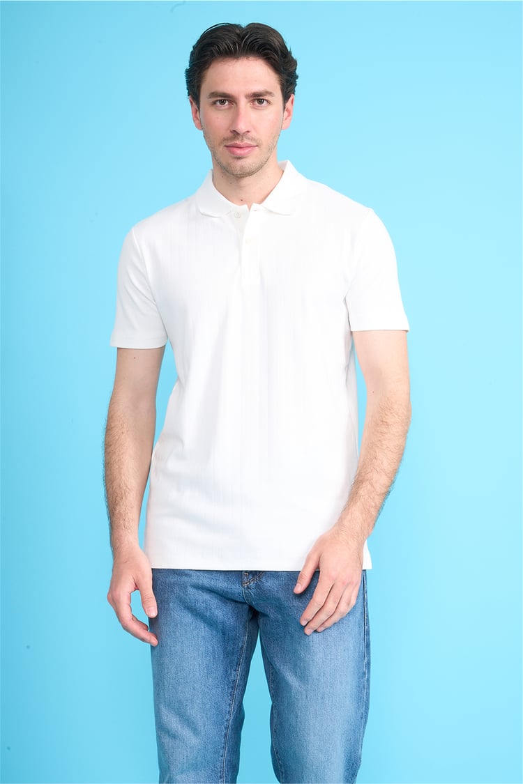 Mareteks 2651 Js Beyaz Erkek Polo Yaka 40/1 Ib T-Shırt
