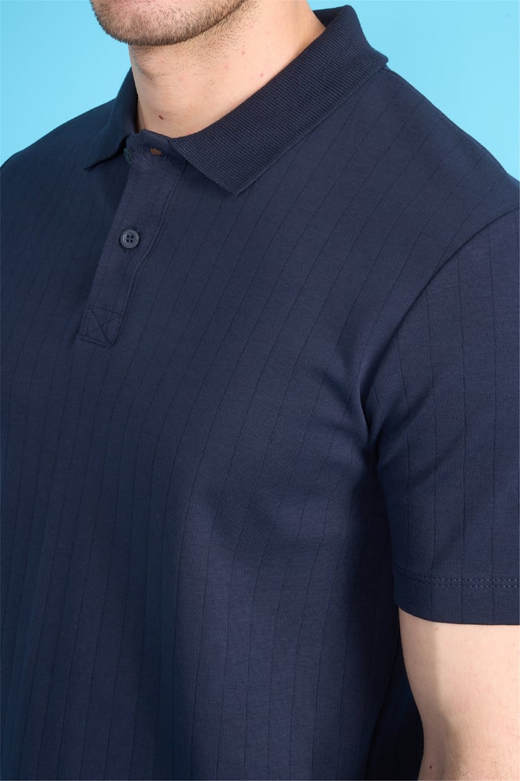 Mareteks 2651 Js Indıgo Erkek Polo Yaka 40/1 Ib T-Shırt