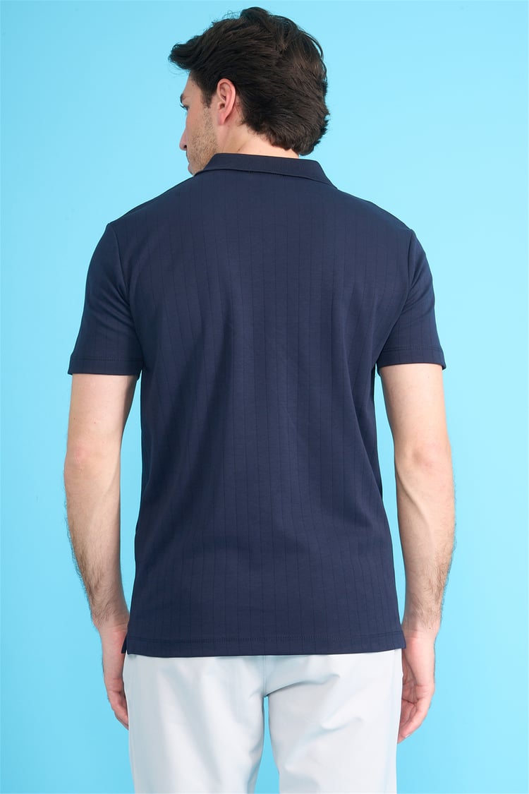 Mareteks 2651 Js Indıgo Erkek Polo Yaka 40/1 Ib T-Shırt