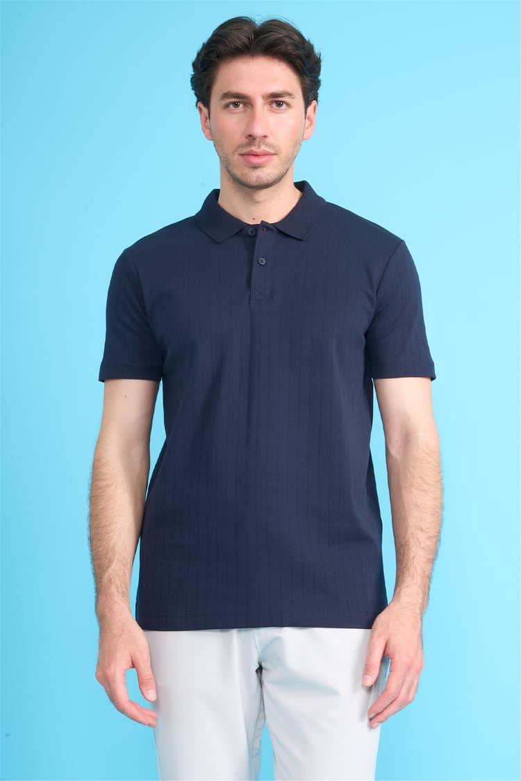Mareteks 2651 Js Indıgo Erkek Polo Yaka 40/1 Ib T-Shırt