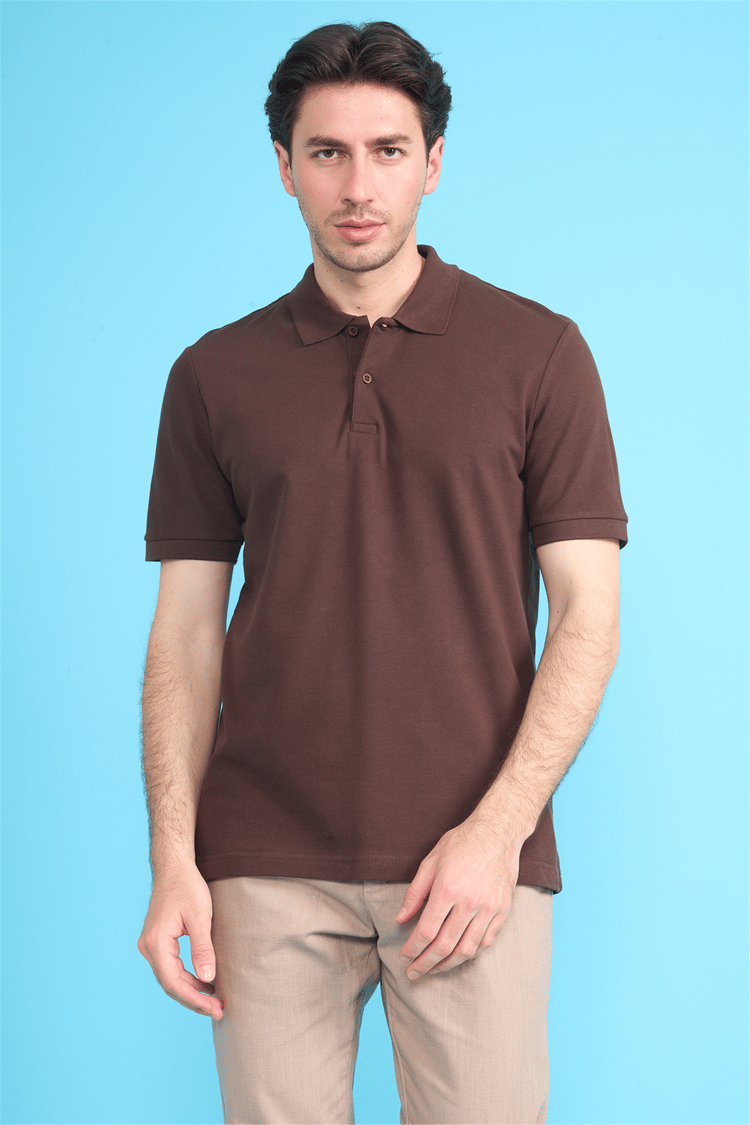 Mareteks 2652 Js Kahve Erkek Polo Yaka Basıc Pıke T-Shırt