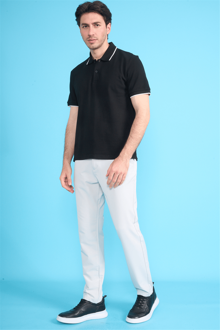 Mareteks 2653 Js Sıyah Erkek Polo Yaka Garnılı Pıke T-Shırt