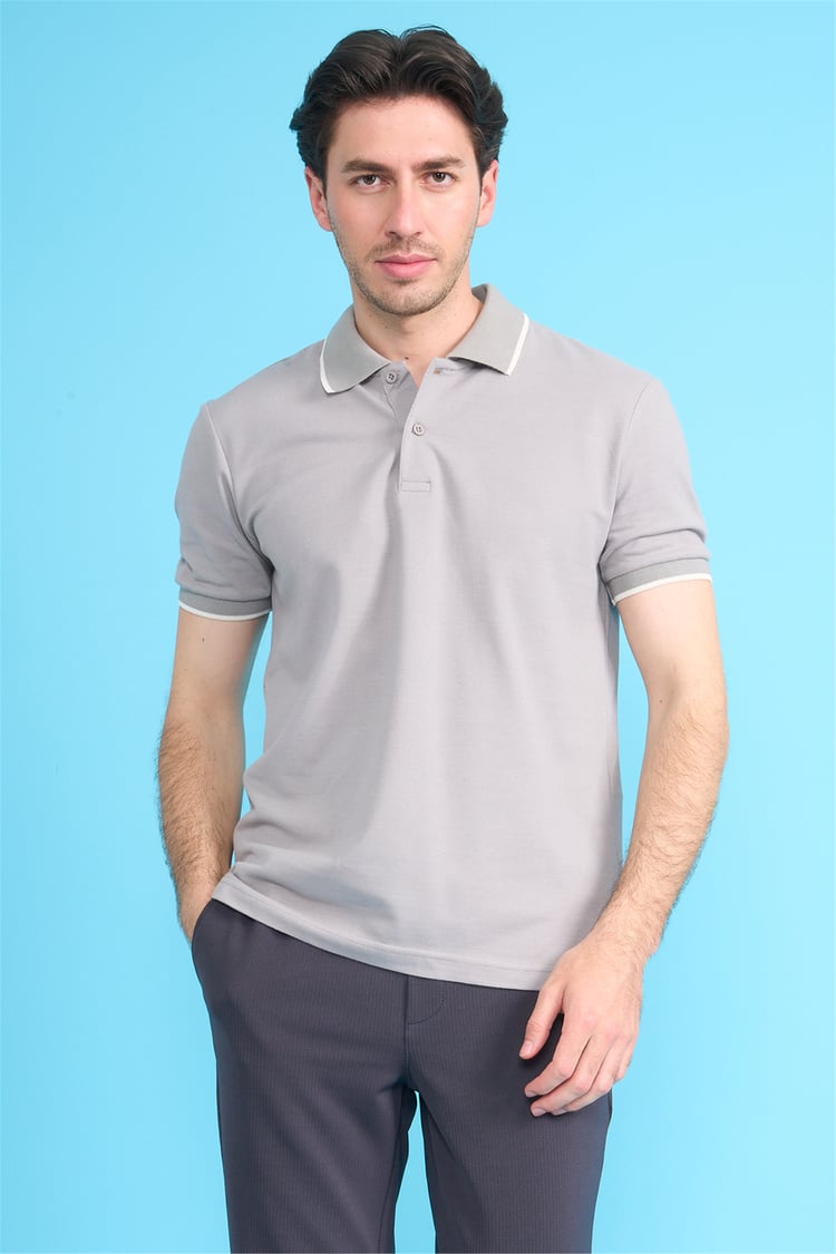 Mareteks 2653 Js Tas Erkek Polo Yaka Garnılı Pıke T-Shırt
