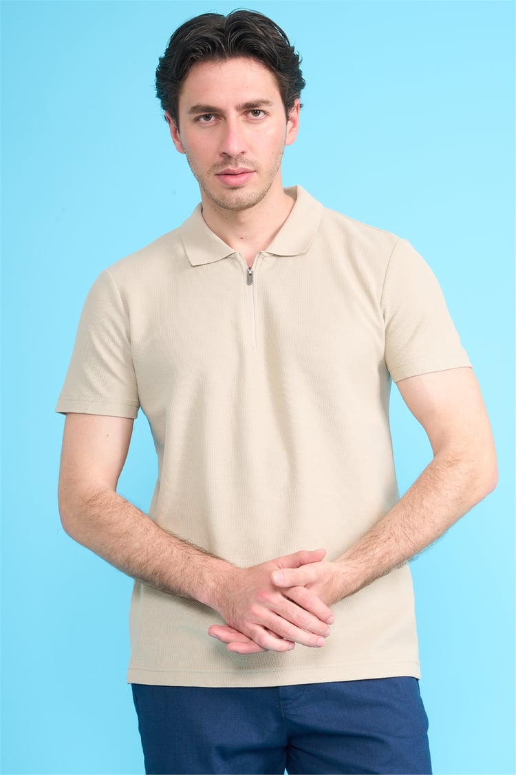 Mareteks 2655 Js Tas Erkek Polo Yaka A.P Fermuarlı T-Shırt