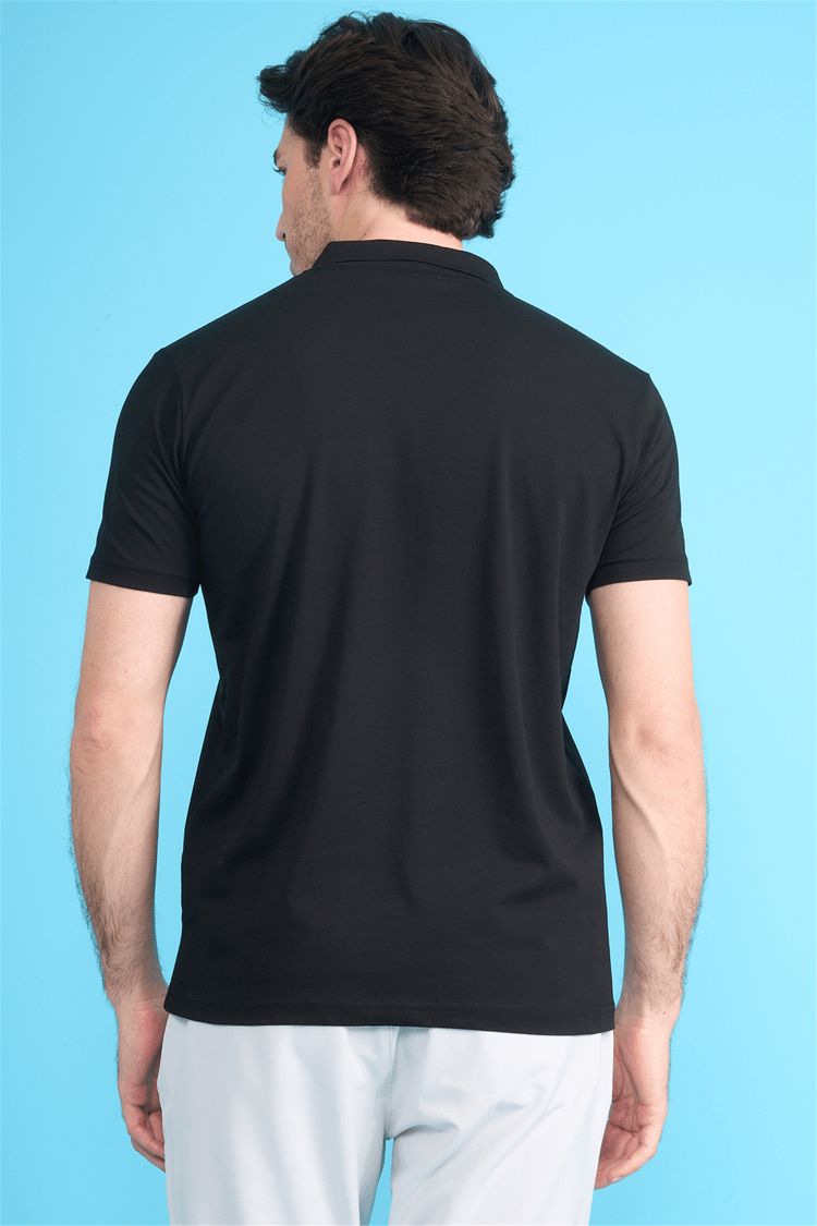 Mareteks 2656 Js Sıyah Erkek Polo Yaka Fermuar Lyc Suprem T-Shırt